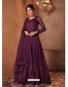 Purple Mesmeric Designer Party Wear Butterfly Net Gown Style Anarkali Suit