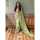 Pista Green Heavy Premium Georgette Sequins With Embroidery Sari
