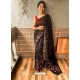 Black Heavy Premium Georgette Sequins With Embroidery Sari
