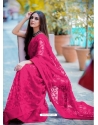 Fuchsia Traditional Premium Super Net Heavy Designer Sari