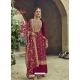 Rose Red Designer Faux Georgette Party Wear Palazzo Salwar Suit