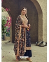 Navy Blue Designer Faux Georgette Party Wear Palazzo Salwar Suit