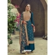 Teal Blue Designer Faux Georgette Party Wear Palazzo Salwar Suit