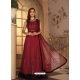 Maroon Designer Party Wear Anarkali Suit