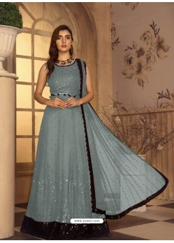 Grey Designer Party Wear Anarkali Suit