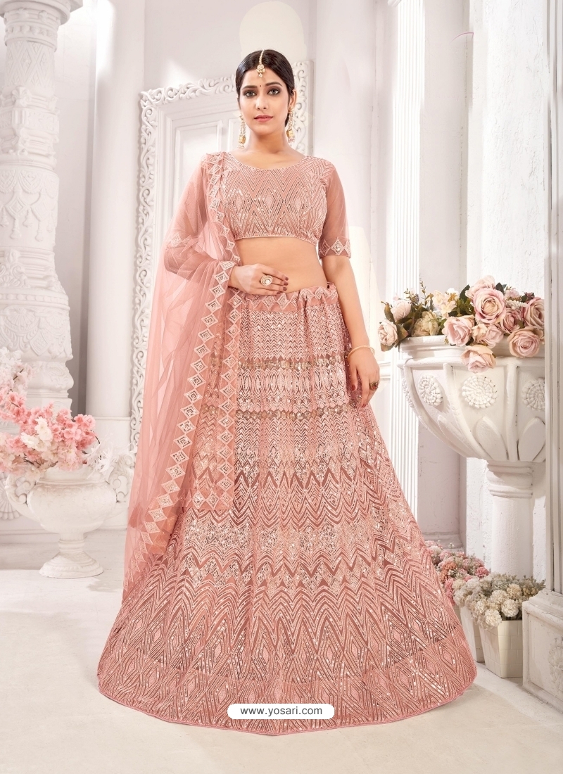 Buy Light Orange Latest Designer Wedding Lehenga Choli | Wedding ...