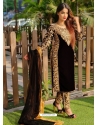 Black Designer Party Wear Velvet Pakistani Suit