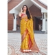 Yellow Designer Party Wear Malashree Silk Sari