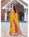Yellow Designer Party Wear Malashree Silk Sari