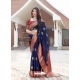 Navy Blue Designer Party Wear Malashree Silk Sari