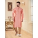 Peach Exclusive Readymade Designer Kurta Pajama