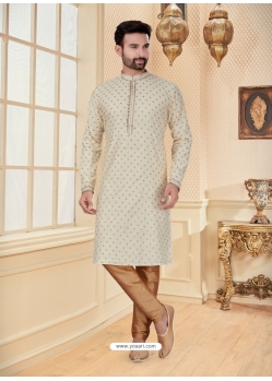 Off White Exclusive Readymade Designer Kurta Pajama