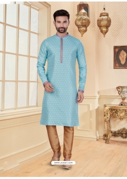 Sky Blue Exclusive Readymade Designer Kurta Pajama