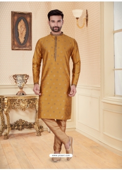 Mustard Exclusive Readymade Designer Kurta Pajama