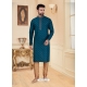 Teal Blue Exclusive Readymade Designer Kurta Pajama