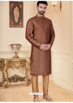 Brown Exclusive Readymade Designer Kurta Pajama