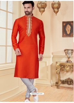 Orange Exclusive Readymade Designer Kurta Pajama