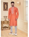 Orange Exclusive Readymade Designer Kurta Pajama