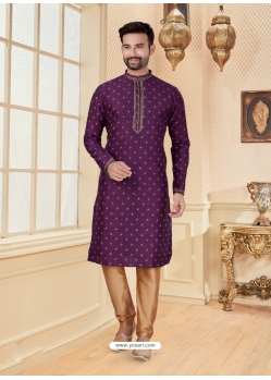 Purple Exclusive Readymade Designer Kurta Pajama