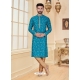 Blue Exclusive Readymade Designer Kurta Pajama