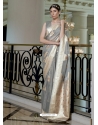 Grey Designer Classic Wear Pure Modal Handloom Weaving Sari