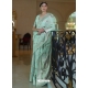 Sky Blue Designer Classic Wear Pure Modal Handloom Weaving Sari