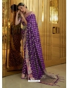 Violet Designer Classic Wear Sana Silk Nylon Sari
