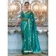 Aqua Mint Designer Classic Wear Sana Silk Nylon Sari