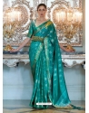 Aqua Mint Designer Classic Wear Sana Silk Nylon Sari
