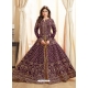 Purple Latest Designer Mulberry Silk Indo Western Suit
