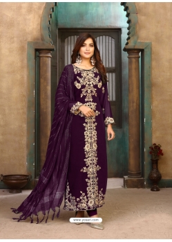 Purple Latest Designer Faux Georgette Salwar Suit