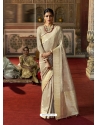 Taupe Designer Classic Wear Crow Chat Silk Sari