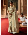 Gold Designer Classic Wear Crow Chat Silk Sari