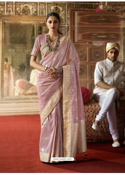 Mauve Designer Classic Wear Crow Chat Silk Sari