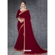 Maroon Designer Party Wear Velvet Sari