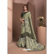 Olive Green Designer Party Wear Sari