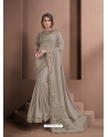 Light Brown Designer Party Wear Sari