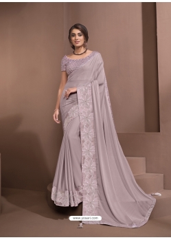 Mauve Designer Party Wear Sari
