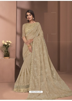 Gold Designer Party Wear Sari