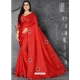Red Designer Party Wear Dola Silk Sari
