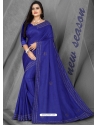 Royal Blue Designer Party Wear Dola Silk Sari