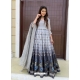 Light Grey Readymade Designer Festive Wear Chanderi Aanarkali Suit