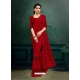 Red Designer Party Wear Imported Silk Lycra Sari