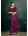 Purple Designer Party Wear Imported Silk Lycra Sari