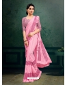 Pink Designer Party Wear Imported Silk Lycra Sari