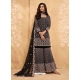 Dark Grey Latest Designer Georgette Sharara Salwar Suit