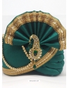 Teal Designer Dupion Silk Wedding Turban