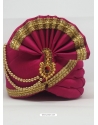 Rose Red Designer Dupion Silk Wedding Turban