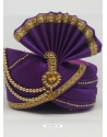 Violet Designer Dupion Silk Wedding Turban