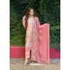 Pink Latest Designer Georgette Straight Salwar Suit